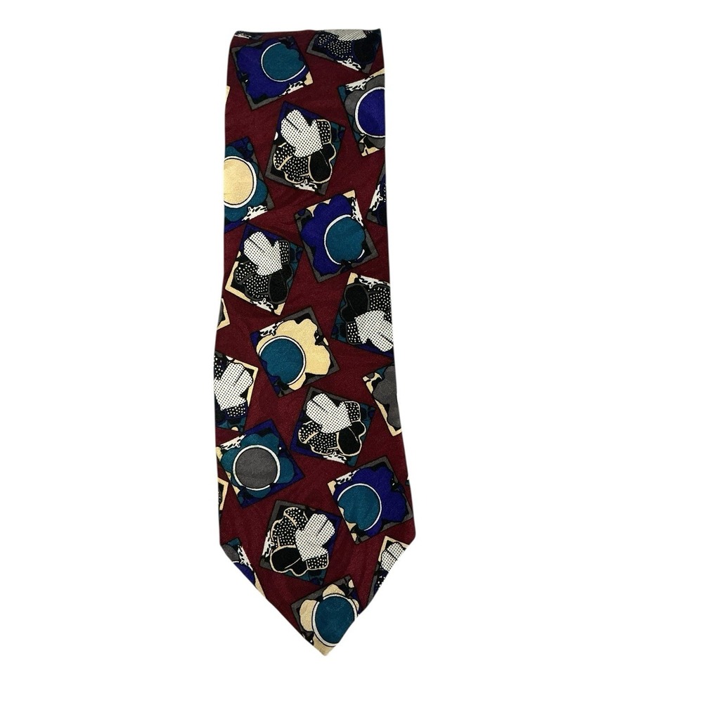 Vintage Christian Dior‎ 100% Silk USA Jeune Homme Geometric Print